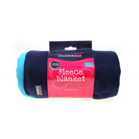 Fleece Blanket navy/cyan one size