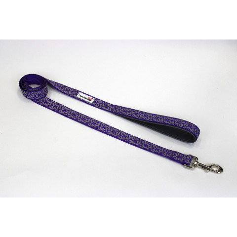 Padded Lead Violet Leopard Reflective 15mm